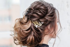 Beautiful wedding hair up-do.